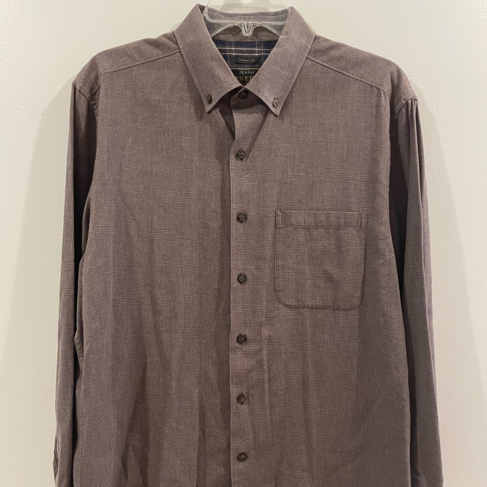 Jos A. Bank Reserve Button Down Men's L Shirt Cotton Cashmere Blend Tailored Fit